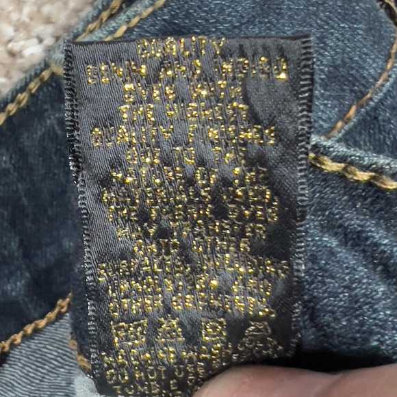 Rocawear 1999 Jean Skinny Cargo MidRise Size 7 Stretch Denim Hip Hop 90s‎ Logo - Picture 7 of 7